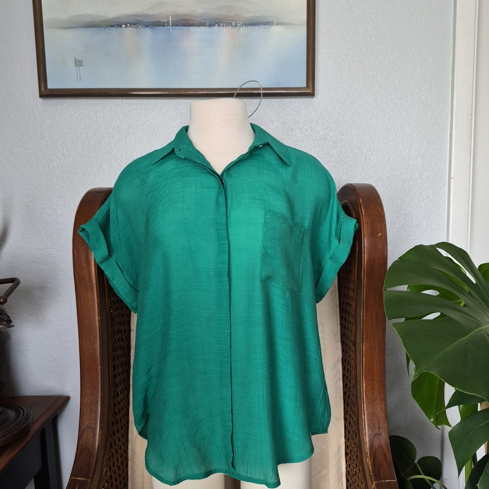 Lily Star Vibrant Green Button Down Shirt